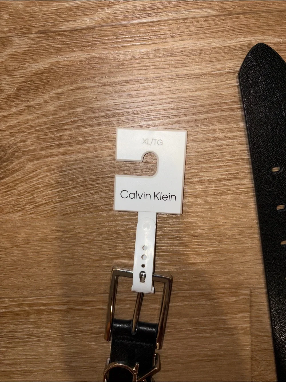 Calvin Klein Womens Belt Black Solid Logo Buckle Size XL New With Tag